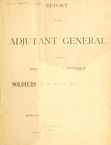 Cover for Report of the adjutant general of the state of Kentucky.