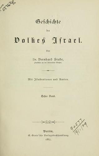 Cover for Geschichte des Volkes Israel.