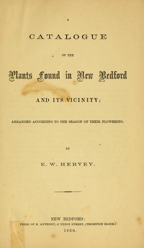 Cover for A catalogue of the plants found in New Bedford and its vicinity