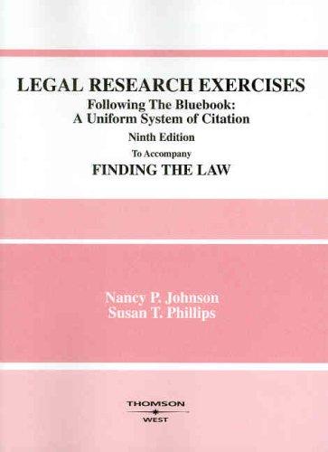 Cover for Legal Research Exercises