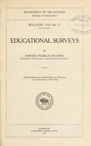 Cover for Educational surveys
