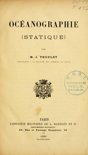 Cover for Océanographie (statique)