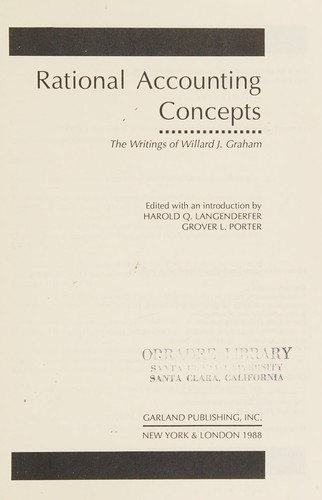 Cover for Rational accounting concepts