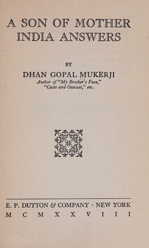 Cover for A son of Mother India answers