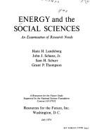 Cover for Energy and the social sciences