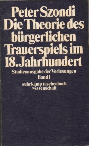 Cover for Die Theorie des bürgerlichen Trauerspiels im 18. Jahrhundert