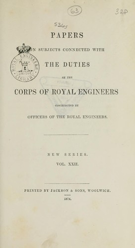 Cover for Papers on subjects connected with the duties of the Corps