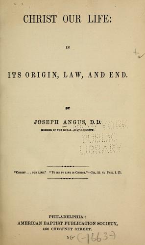 Cover for Christ our life