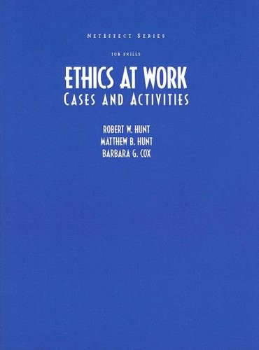 Cover for Ethics at Work: Cases and Activities