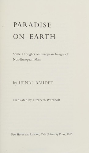 Cover for Paradise on Earth Some Thoughts on Europ
