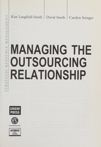 Cover for Managing the outsourcing relationship