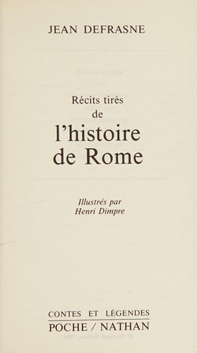 Cover for Récits tirés de l'histoire de Rome