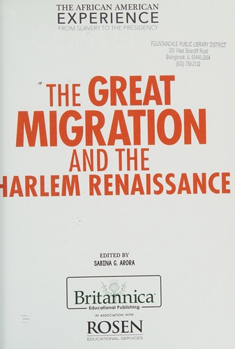 Cover for The Great Migration and the Harlem Renaissance