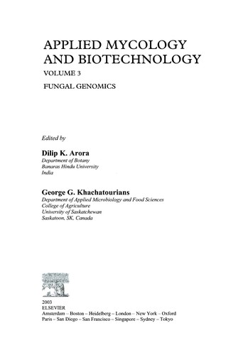 Cover for Applied mycology and biotechnology.