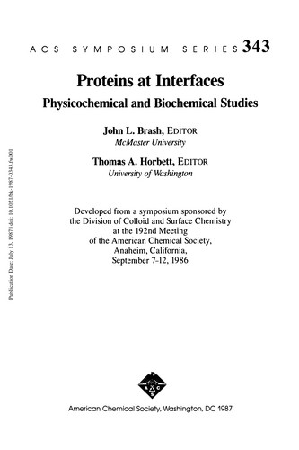 Cover for Proteins at interfaces
