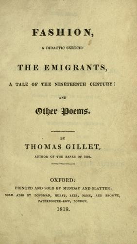 Cover for Fashion, a didactic sketch ; The emigrants, a tale of the nineteenth century