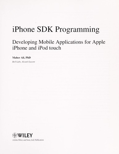 Cover for iPhone SDK programming