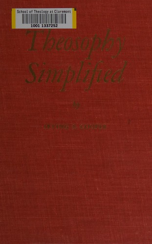 Cover for Theosophy simplified.