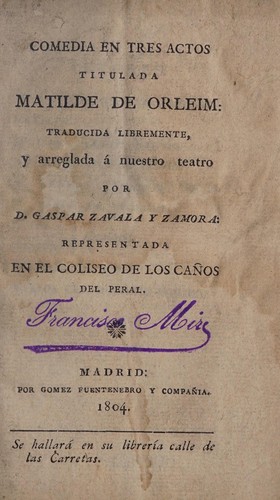 Cover for Matilde de Orleim