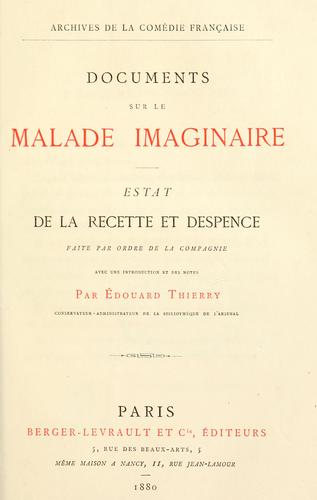 Cover for Documents sur Le malade imaginaire