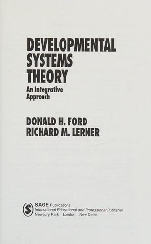 Cover for Developmental systems theory