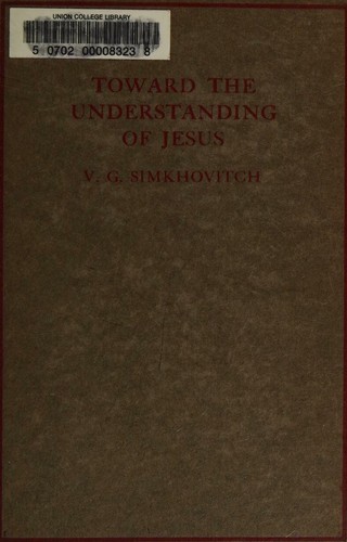 Cover for Toward the understanding of Jesus