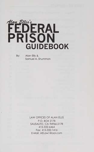Cover for FEDERAL PRISON GUIDEBOOK