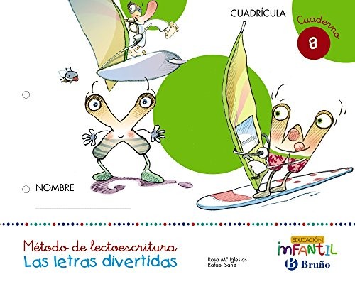 Cover for Las letras divertidas Cuadrícula Cuaderno 8