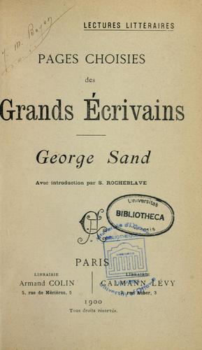 Cover for Pages choisies