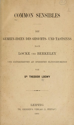 Cover for Common sensibles