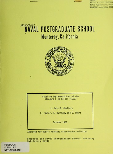 Cover for Baseline implementations of the Standard Line Editor (SLED)