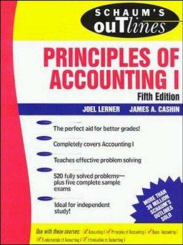 Cover for Schaum's Outline of Principles of Accounting I (Schaum's)