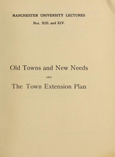 Cover for Old towns and new needs