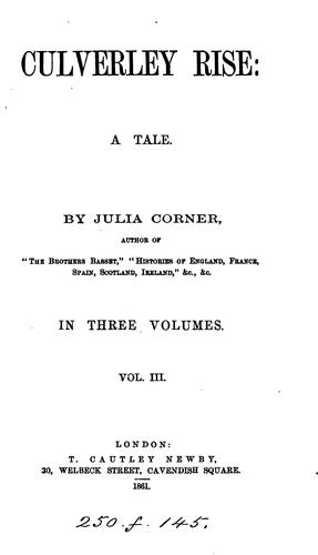 Cover for Culverley rise