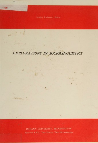 Cover for Explorations in sociolinguistics