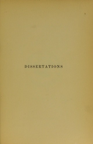 Cover for Dissertations by eminent members of the Royal Medical Society