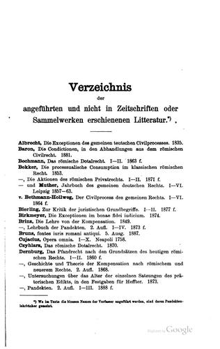 Cover for Die Theorie der Exceptionen nach klassischen römischen Recht