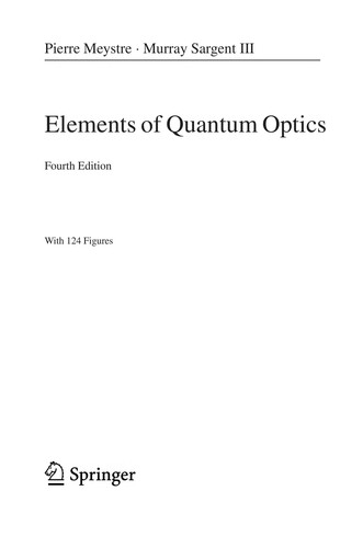 Cover for Elements of quantum optics