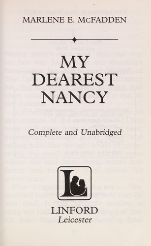 Cover for My dearest Nancy