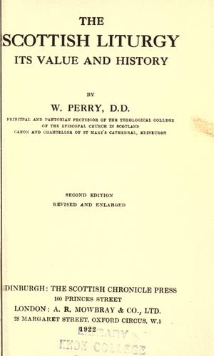 Cover for The Scottish Liturgy