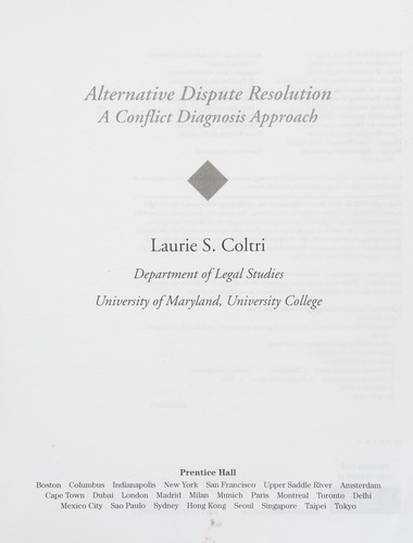 Cover for Alternative dispute resolution