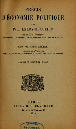 Cover for Précis d'économie politique