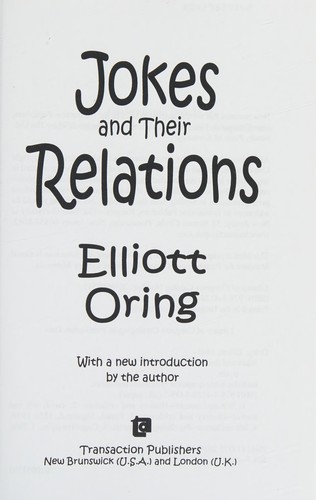 Cover for Jokes and their relations