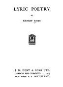 Cover for Lyric poetry.