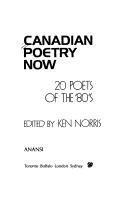 Cover for Canadian poetry now