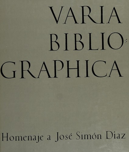 Cover for Varia bibliographica