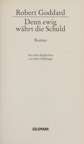 Cover for Denn ewig währt die Schuld