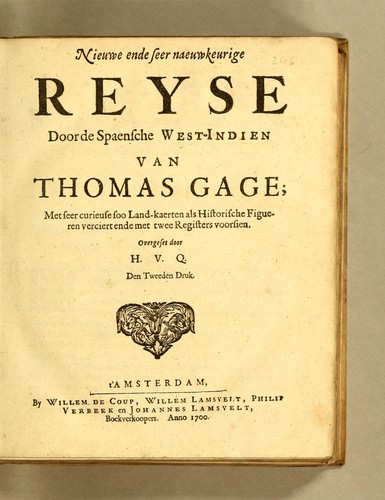 Cover for Nieuwe ende seer naeuwkeurige reyse door de Spaensche West-Indien van Thomas Gage