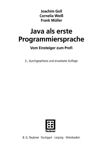 Cover for Java als erste Programmiersprache
