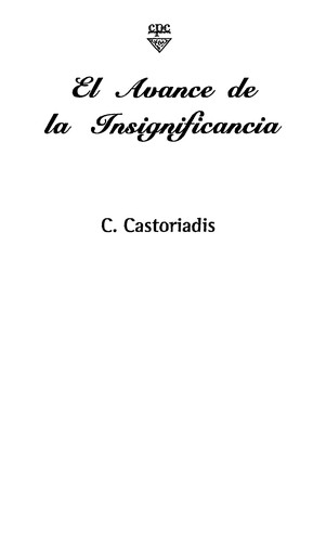 Cover for Avance de La Insignificancia